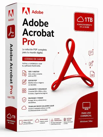 Adobe Acrobat Pro con 1TB Código de canje