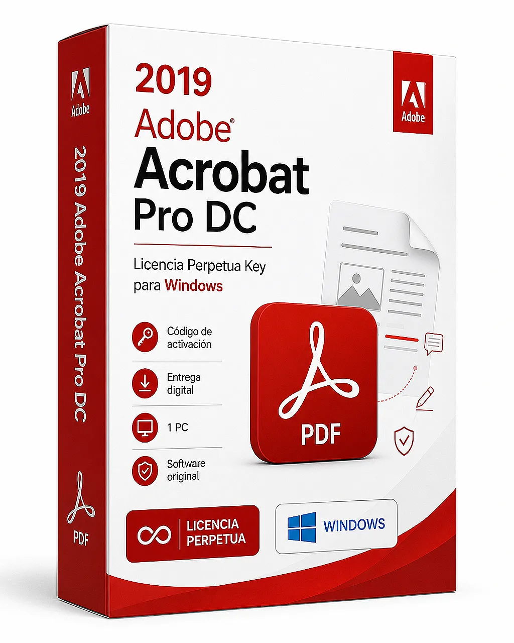 Adobe Acrobat Pro DC 2019 Licencia Perpetua Key para Windows