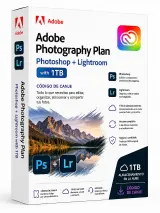 Adobe Photography Plan Photoshop + Lightroom con 1TB Código de canje