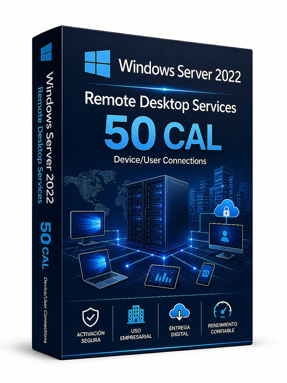 Windows Server 2022 Remote Desktop Services PC-Usuarios Conexiones 50 CAL