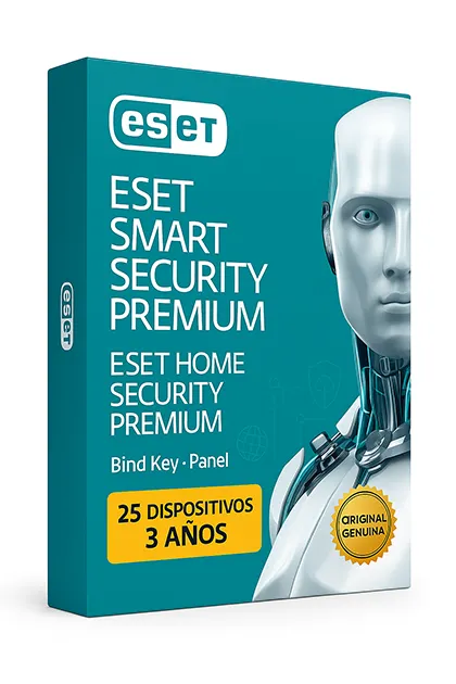 ESET Smart-Home Security Premium Bind Key Panel 25 Dispositivos 3 Años