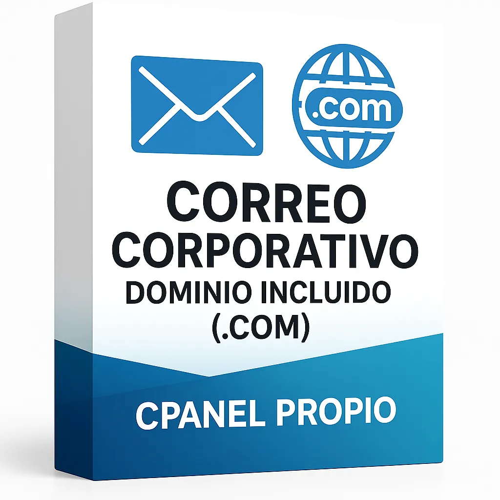 Correo corporativo + dominio incluido (.com) cpanel propio.