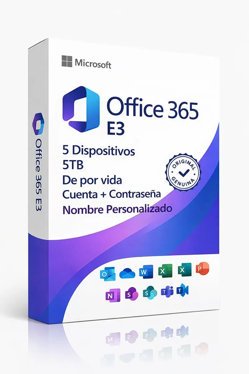Office 365 E3 5TB De por vida Cuenta + Contraseña con nombre personalizado.