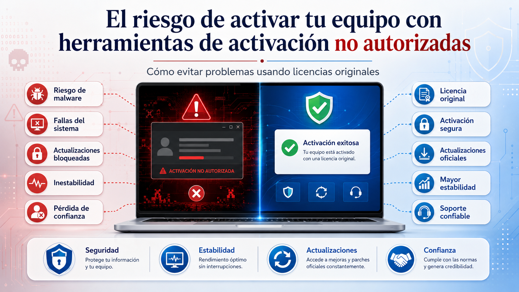 Los riesgos ocultos de activar tu software con herramientas no oficiales y la importancia de las licencias originales